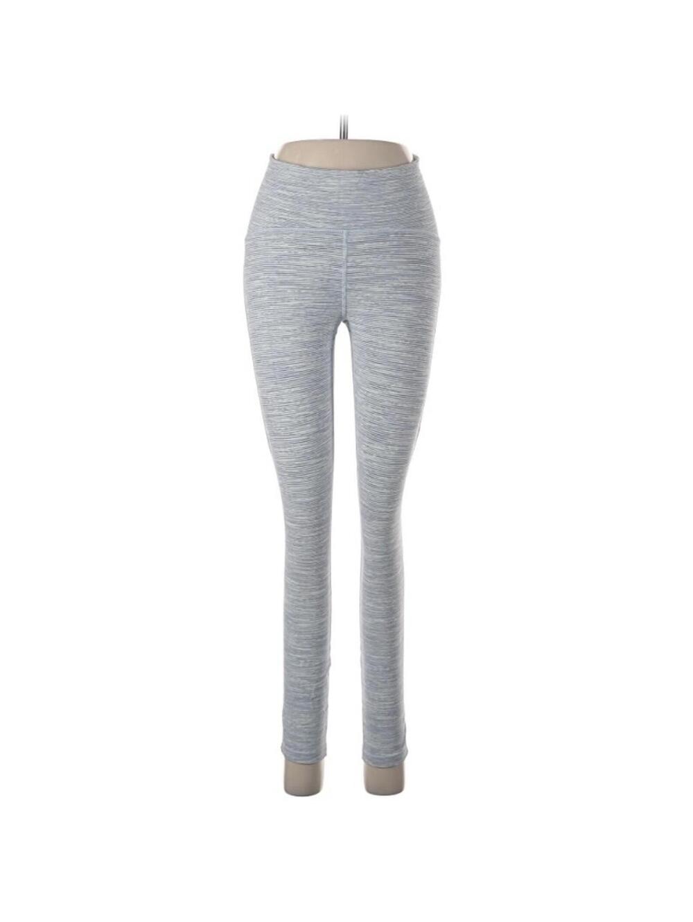 Lululemon Athletica Blue Gray High Rise Waist Skinny Leg Cut Leggings Size 6